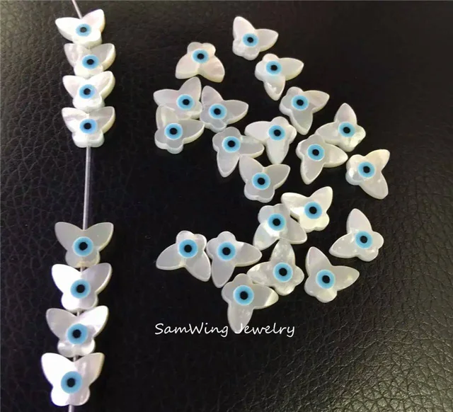 30 шт Бабочка с голубыми глазами Сыпучие шарики бусины швабра глаз шарик Прямая
