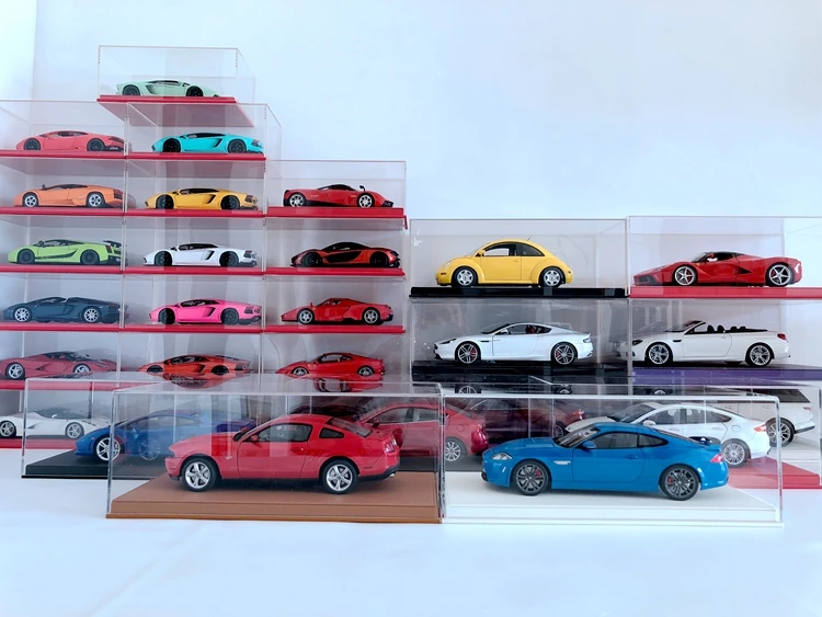 1:18 игрушечная автомобильная коробка с окошком для демонстрации модели пылезащитный чехол кожаная основа акриловый материал показать коробку не включая автомобиль