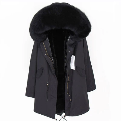 7 OFTBUY, новинка, зимняя куртка, Женское пальто с натуральным мехом, парка, воротник из меха енота, подкладка из искусственного меха, свободное болотное длинное пальто, уличная одежда - Цвет: 7