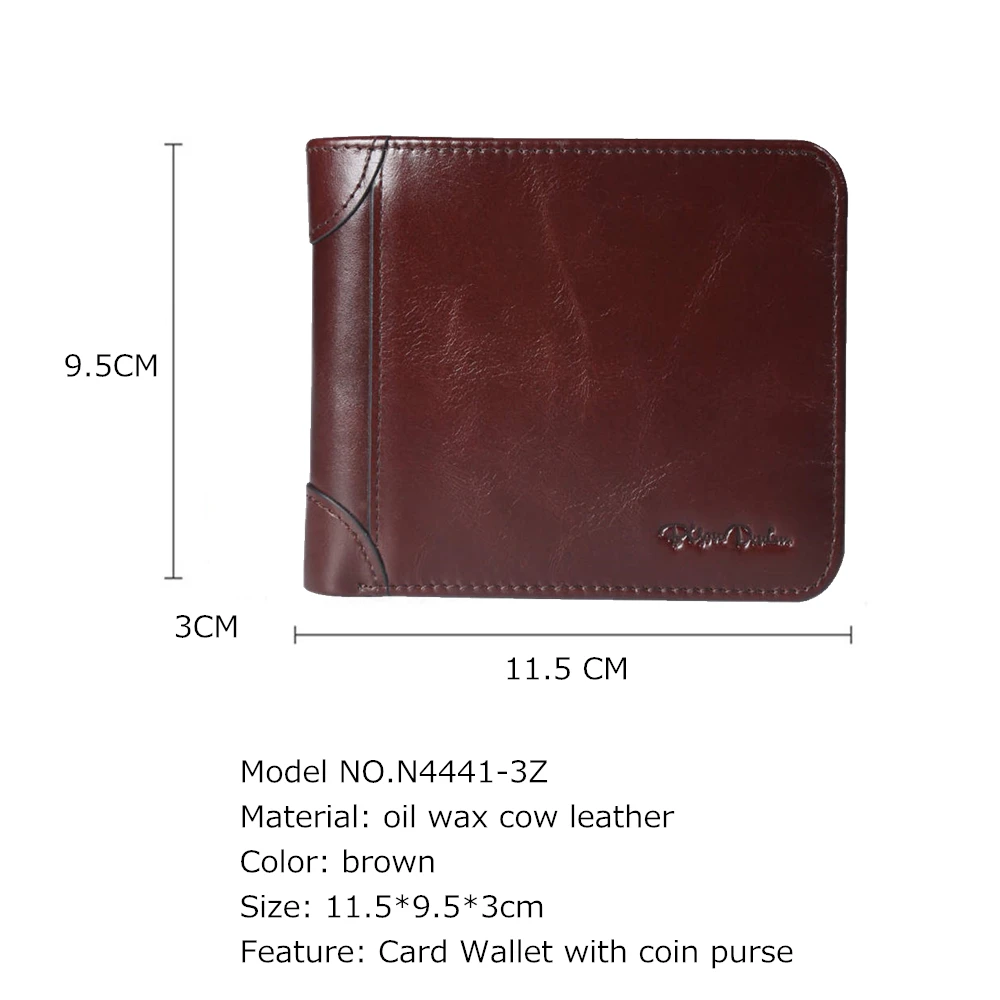 BISON DENIM мужской кошелек из натуральной кожи винтажные двойные мужские кошельки с