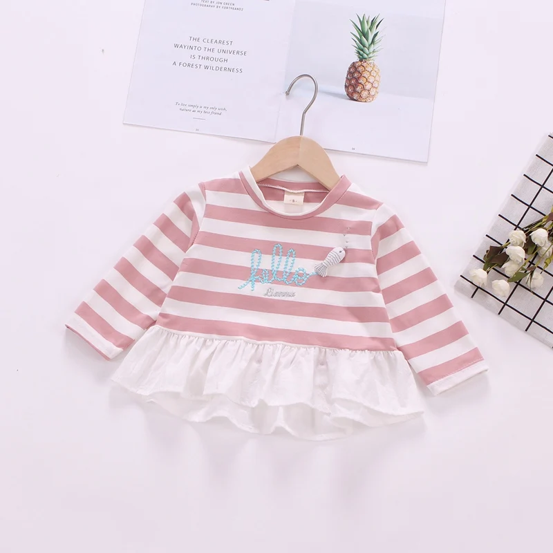 Коллекция 2019 года осенняя футболка для девочек детская одежда маленьких детей