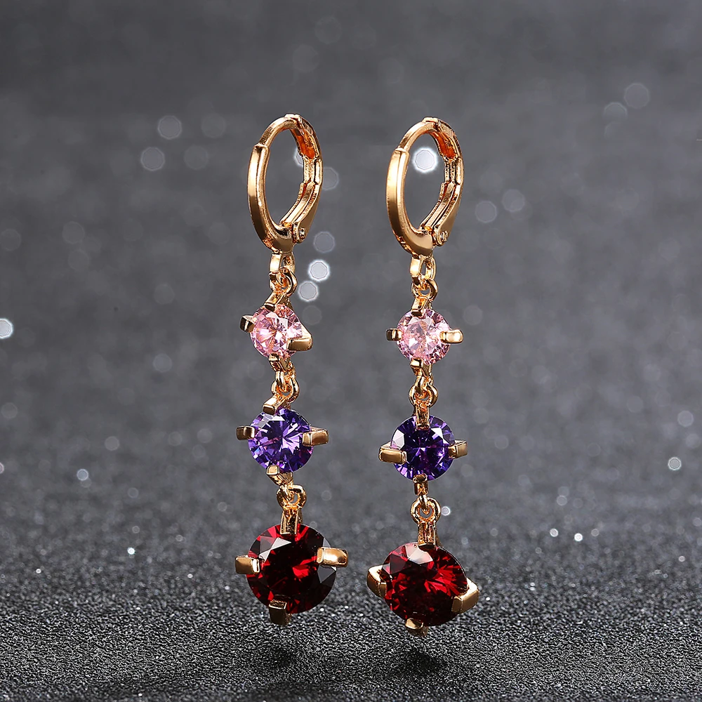 LUALA Новое Заявление Bijoux Цвет Многоцветный Винтаж Розовое Золото Кристалл Падение