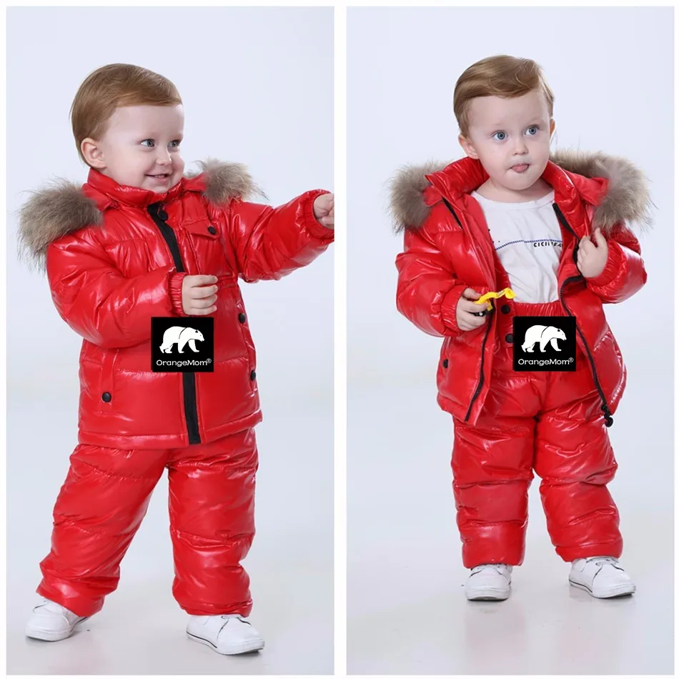 Orangemom/комплекты детской одежды для русской зимы Одежда для девочек на год, парка для мальчиков детские куртки, пальто пуховая зимняя одежда