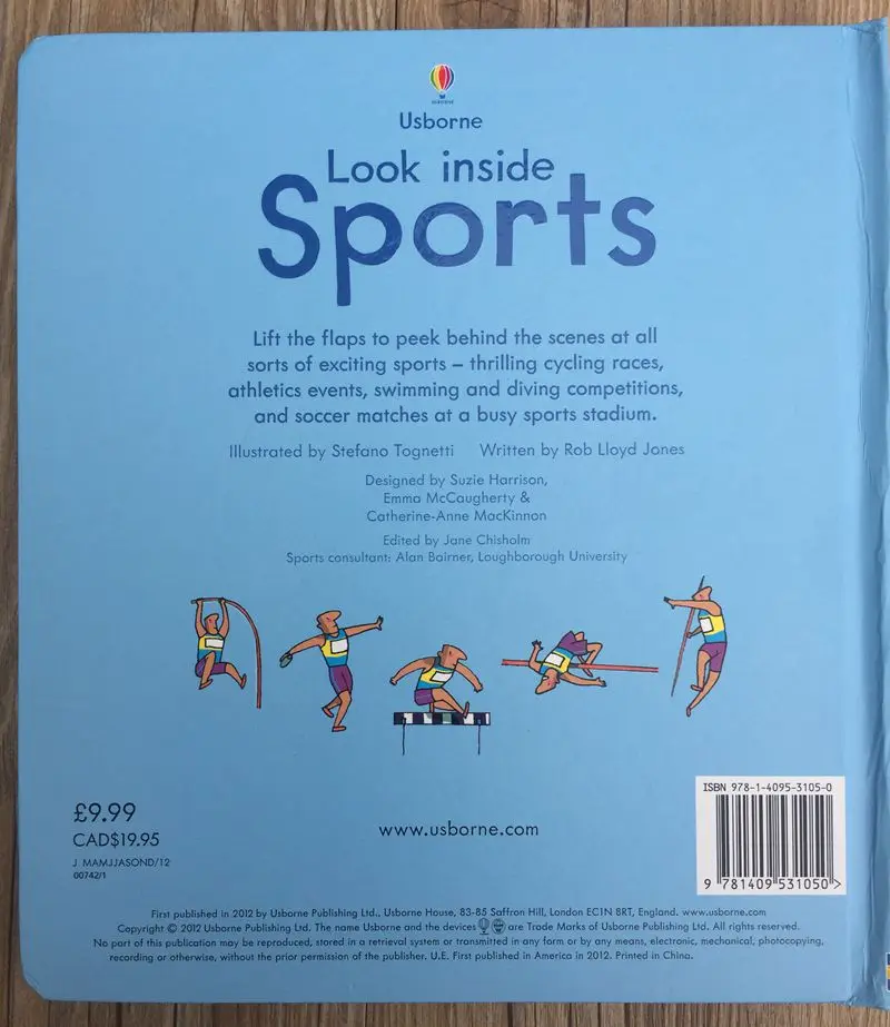 Британия английский 3D Usborne загляните картина на спортивную тематику книга