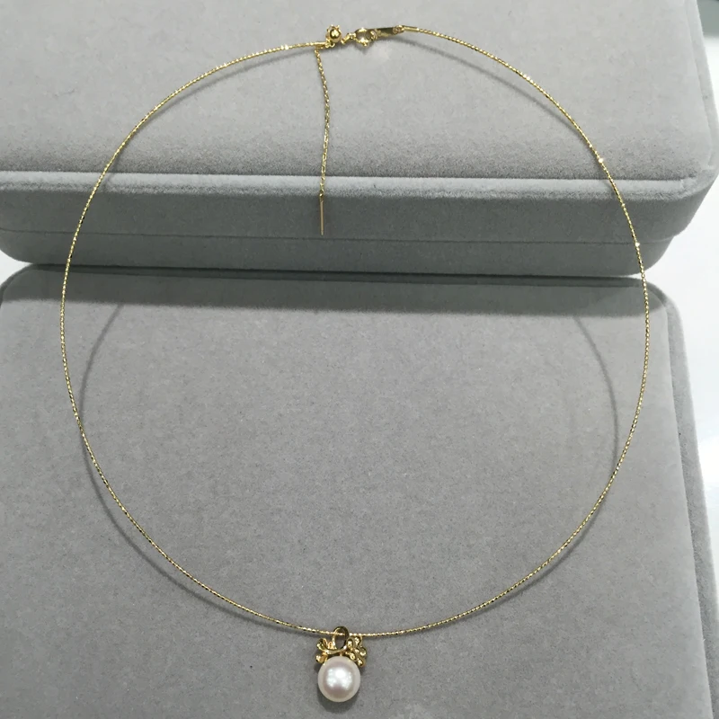 18K Gold Necklace Simple Style Adjustable Size It can match with any pendant or lucky beads Fine Jewelry torques | Украшения и