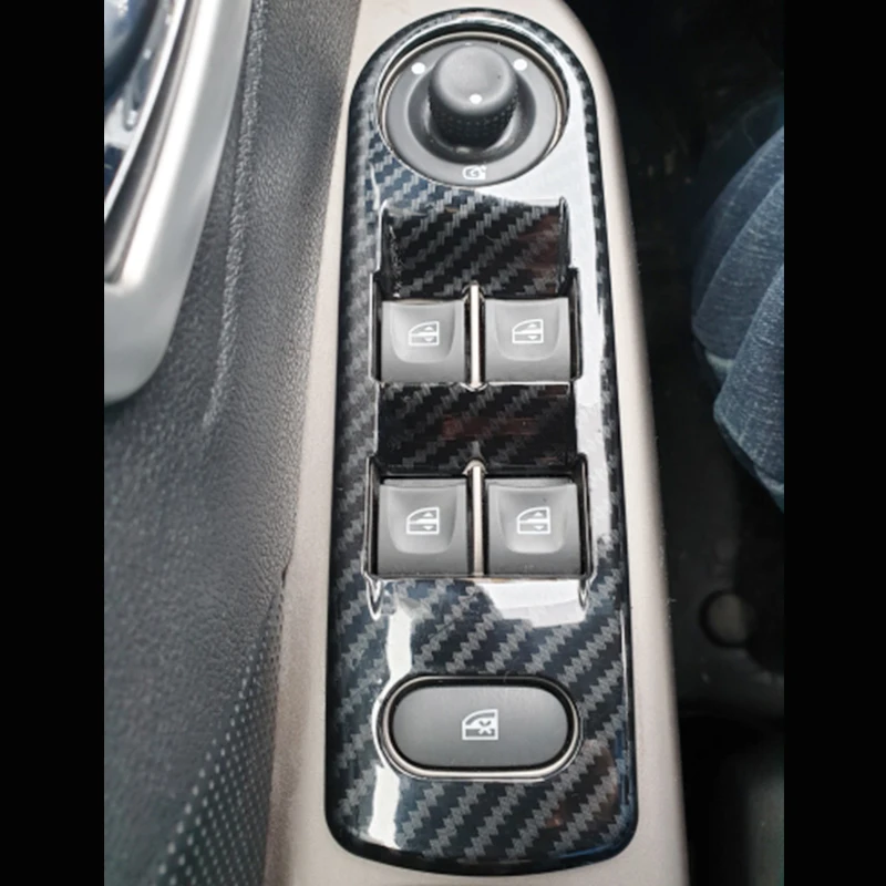 Для Renault Clio IV Clio4 2013 ABS углеродного автомобильный оконный переключатель Панель чехол для кресла водителя Мерседеса Стильная отделка Аксессуары