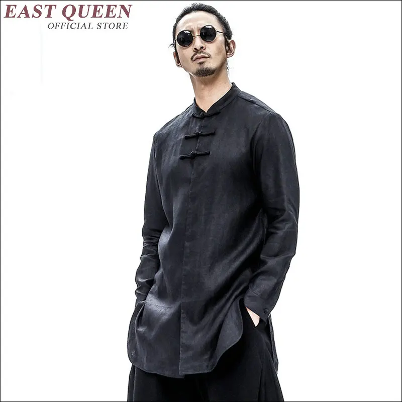 Мужская хлопковая Верхняя одежда без подкладки костюм в китайском стиле блузка с