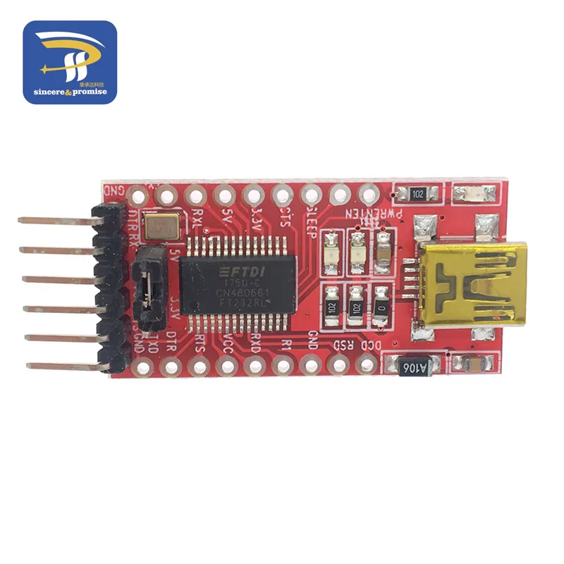 1 шт. Pro mini Atmega328 Pro Mini 328 Mini ATMEGA328 3,3 В 8 МГц 5 в 16 МГц для Arduino совместимый Nano CP2102 FT232RL - Цвет: FT232 Red