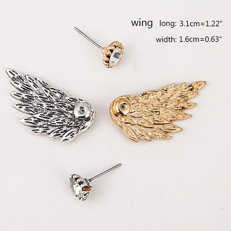 Женские серьги гвоздики в виде крыльев Ангела|Серьги-гвоздики| |