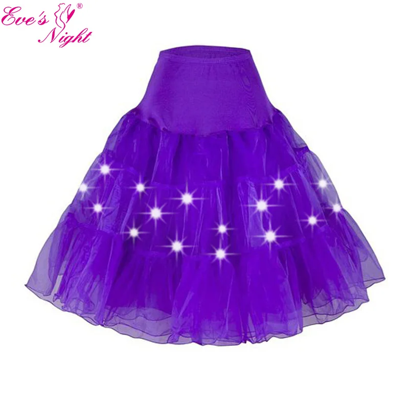 Led Lighting Party Dance Show Midi Tutu Skirt Women Festival Big Hem Mesh Pleated Petticoat Plus Size 3xl 4xl 5xl 6xl Dropship