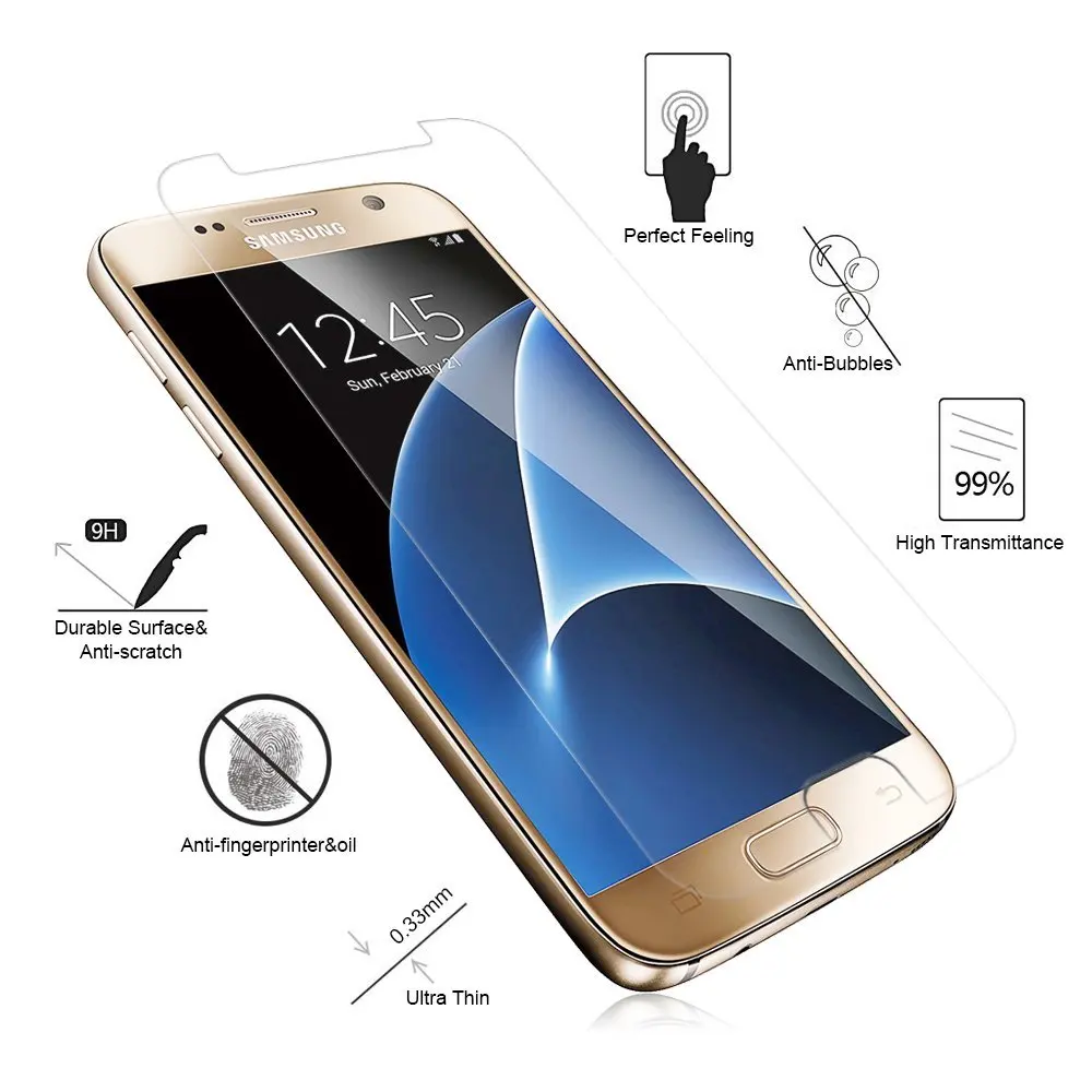 9 h твердость полный экран из закаленного стекла протектор экрана для samsung galaxy s7