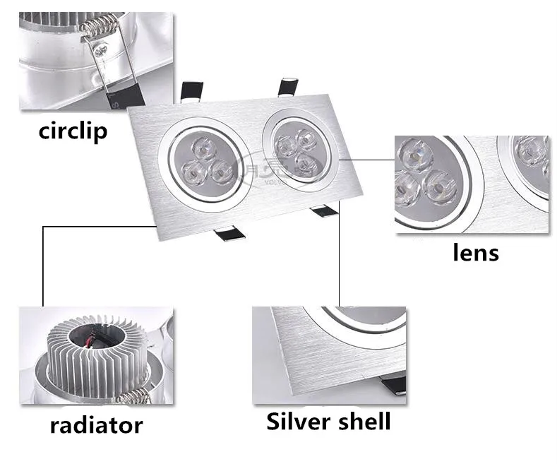 10 шт. светодио дный светильники 6 Вт 12 20 110 V 220 потолок затемнения Downlight cree лампы