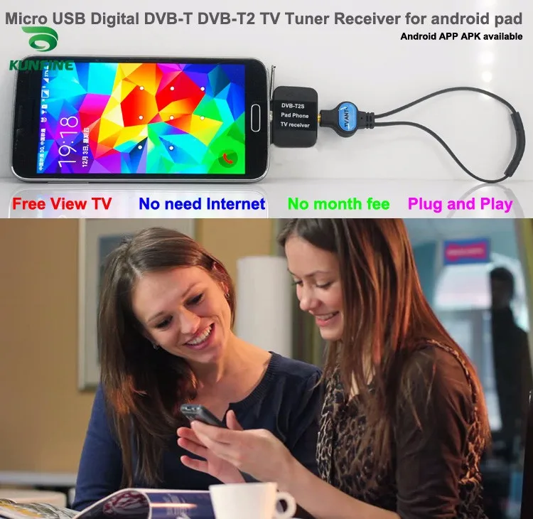 Micro USB OTG антенна цифровой сигнал DVB T для T2 ТВ тюнер приемник Android мобильный телефон