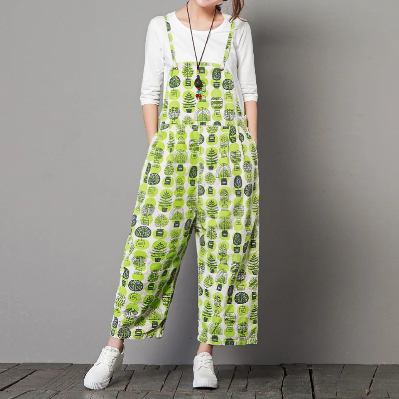 Женский комбинезон до щиколотки Свободный Повседневный с принтом|women casual pants|pants