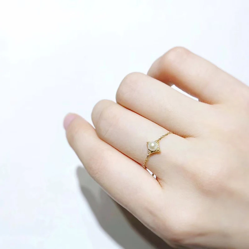 Aazuo 18K цепочка из желтого золота кольцо натуральные опаловые драгоценные камни Кольцо Изумруд Рубин для женщин цепочка любовь подарок крошечное тонкое обручальное кольцо