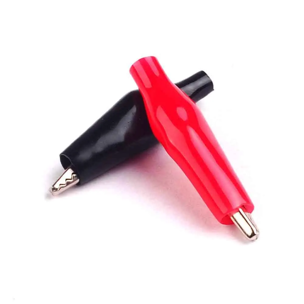 

20PCS Black Red Soft Plastic Coated Testing Probe Alligator Clip