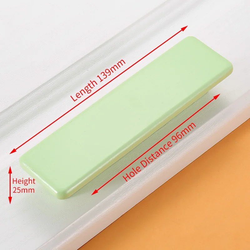 green 96mm KAK детский деревянный шкаф ручки и ручки кухонные дверные ручки Макарон Шкаф Ручка ящика ручки мебельные ручки - Цвет: green 96mm