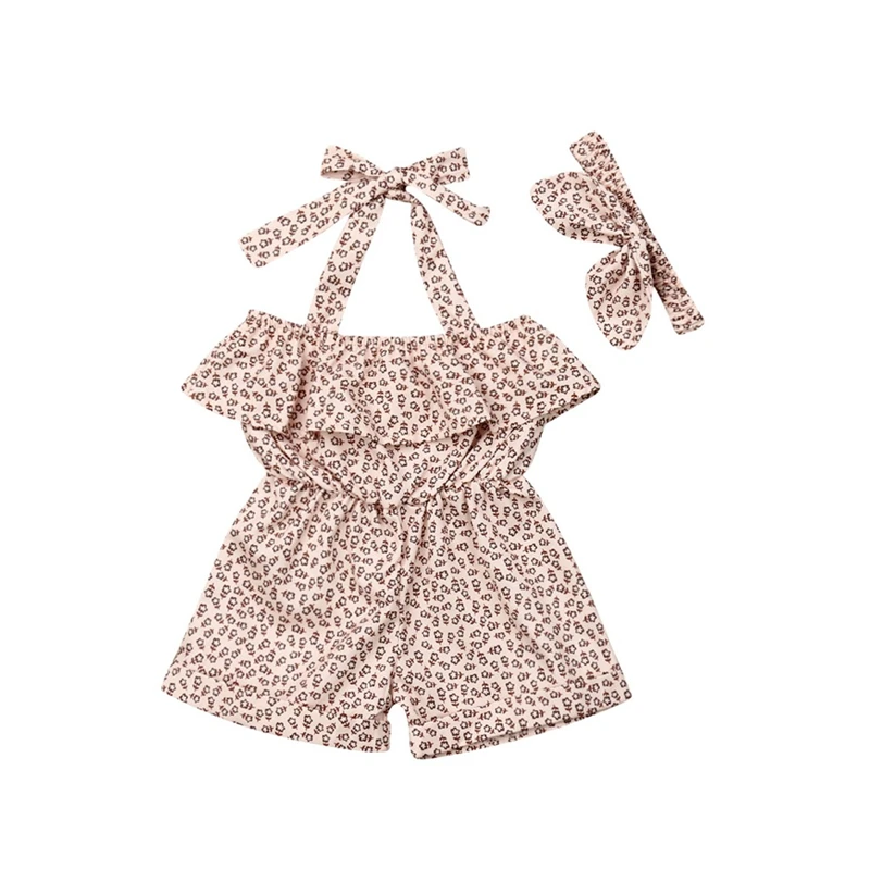 Комбинезон для новорожденных девочек с цветочным принтом комбинезон без рукавов