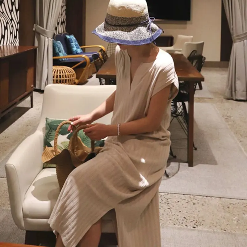 Элегантные Простые милые офисные женские винтажные летние корейские длинные
