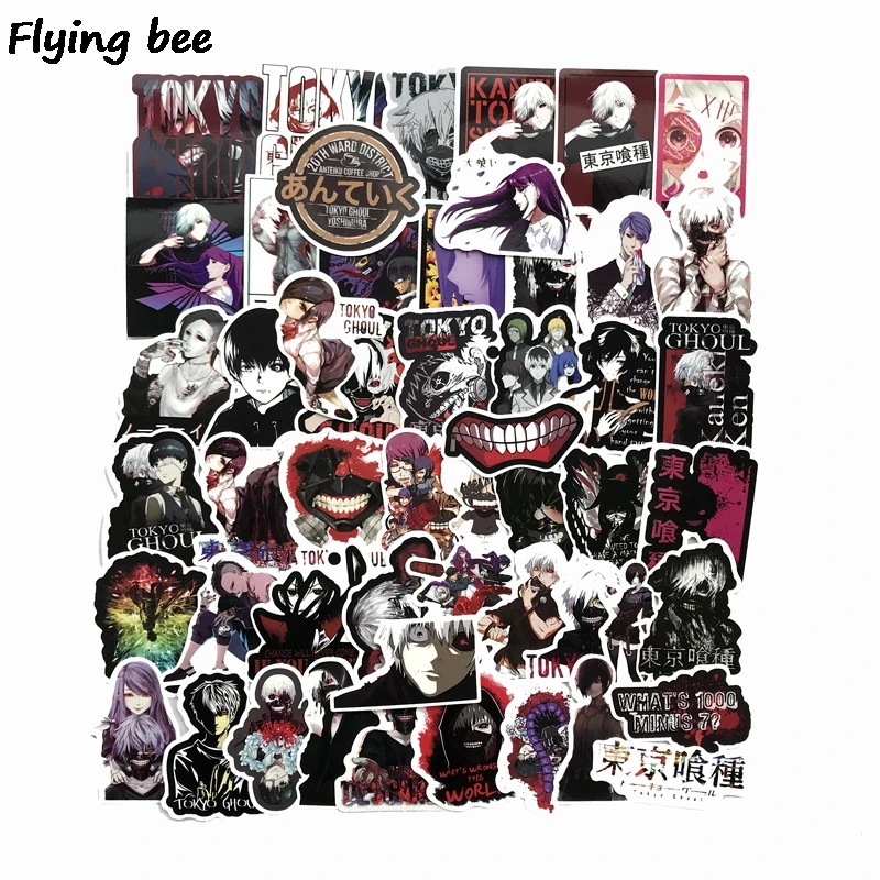 Flyingbee 52 шт. аниме граффити наклейки s для детей DIY чемодан ноутбук скейтборд