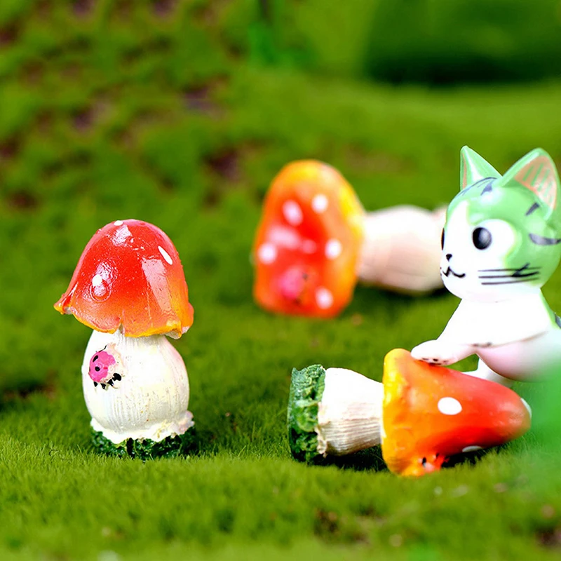 Мини-фигурки из смолы для любителей рукоделия, лебедь, божья коровка, гриб, единорог, белка, для влюбленных, микро Ландшафтный орнамент, фигурка, сказочные Садовые принадлежности