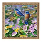 Алмазная вышивка бисером, картина с изображением синих птиц на цветах, квадратный Набор для вышивки крестом, бриллиантовая мозаика с животным