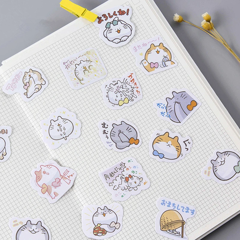 45 шт./компл. креативный милый кот коробка наклейки DIY почтовые Примечания/ручные