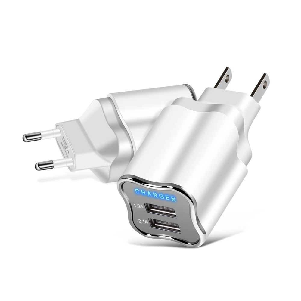 USB Зарядное устройство 5V 2A мобильного телефона 2 порта ЕС/штепсельная вилка американского стандарта дорожное настенное зарядное Зарядное устройство адаптер для iPhone iPad samsung Xiaomi Зарядка для телефона планшета
