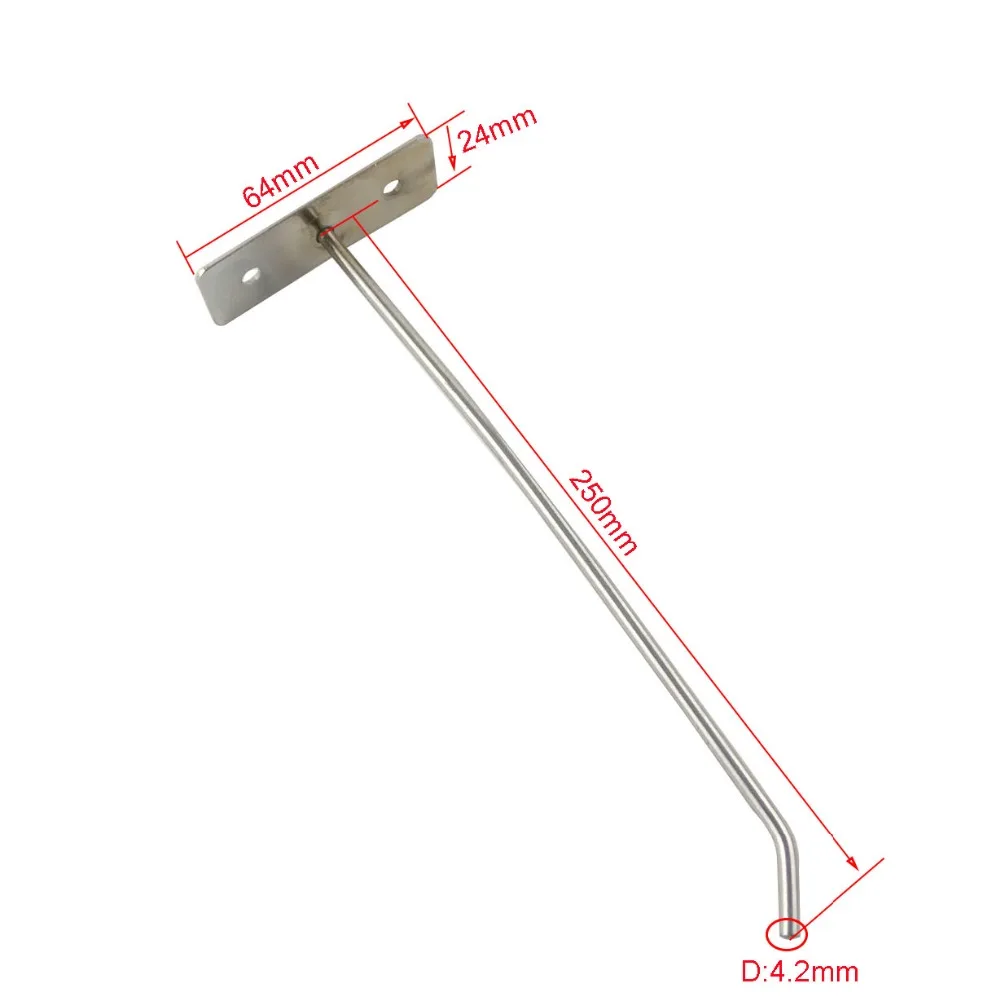 10 шт. 250 мм настенная вешалка для супермаркета металлический хромированный