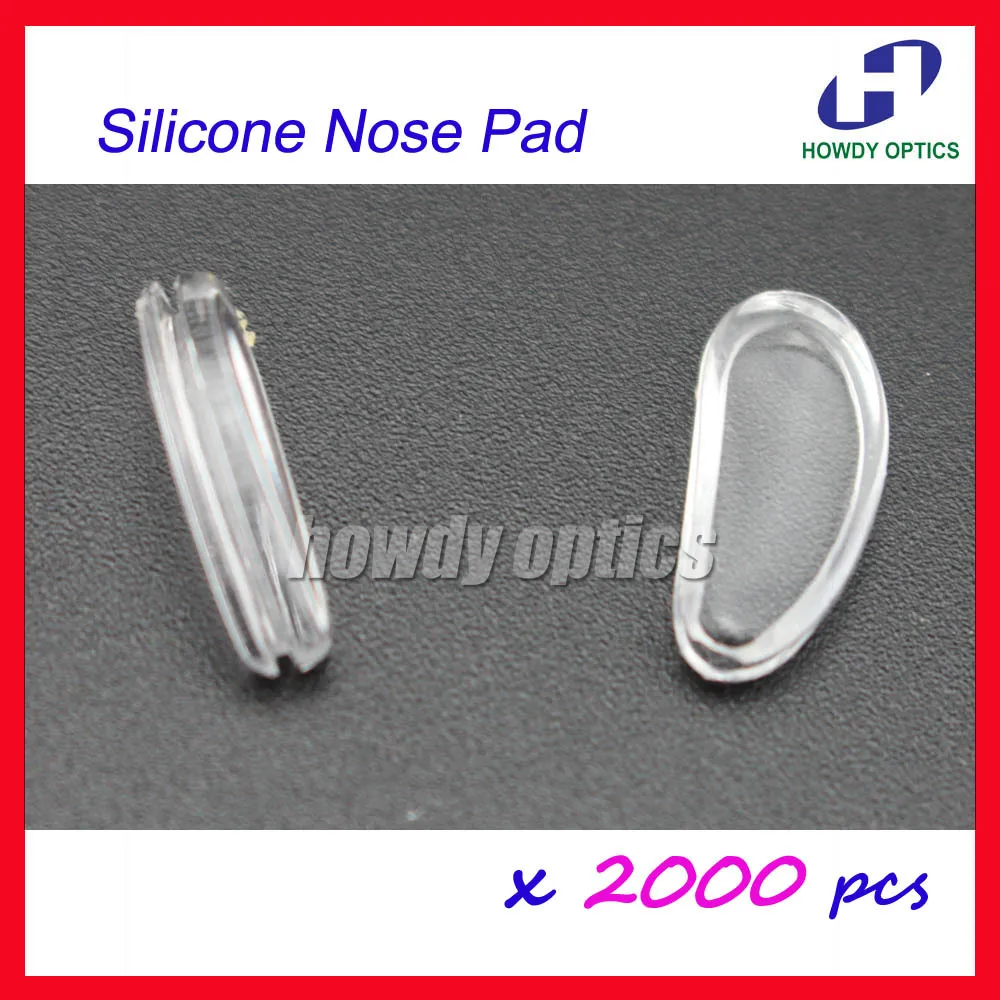 2000pcs Silicone Semicircle Melon Seeds Nose Pads Push In type 13mm Optical accessories Free Shipping