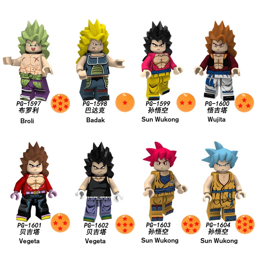 Конструктор Legoing Dragon Balling оригинальный P8182 аниме серия Sun Wukong Vegeta сборка