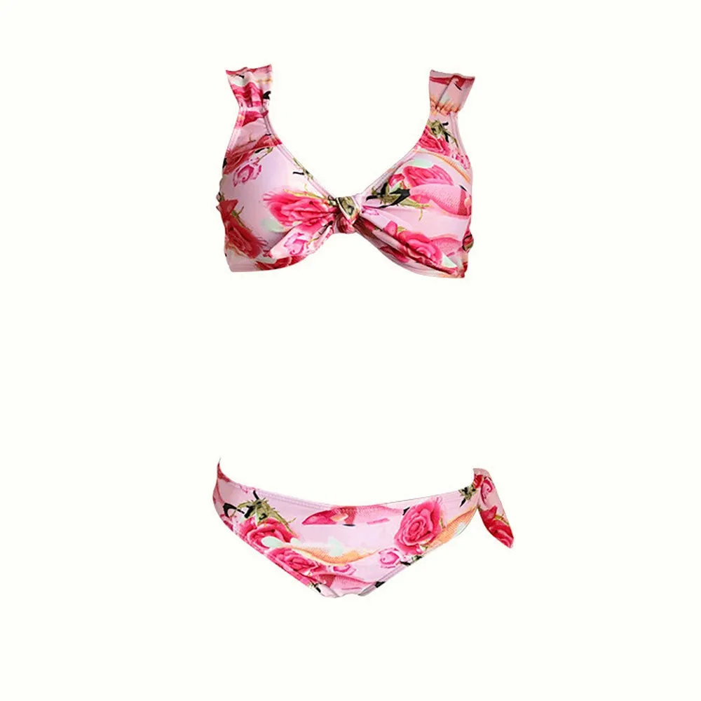 SAGACE двухсекционный костюм розовый купальник с принтом для девочек женщин милый