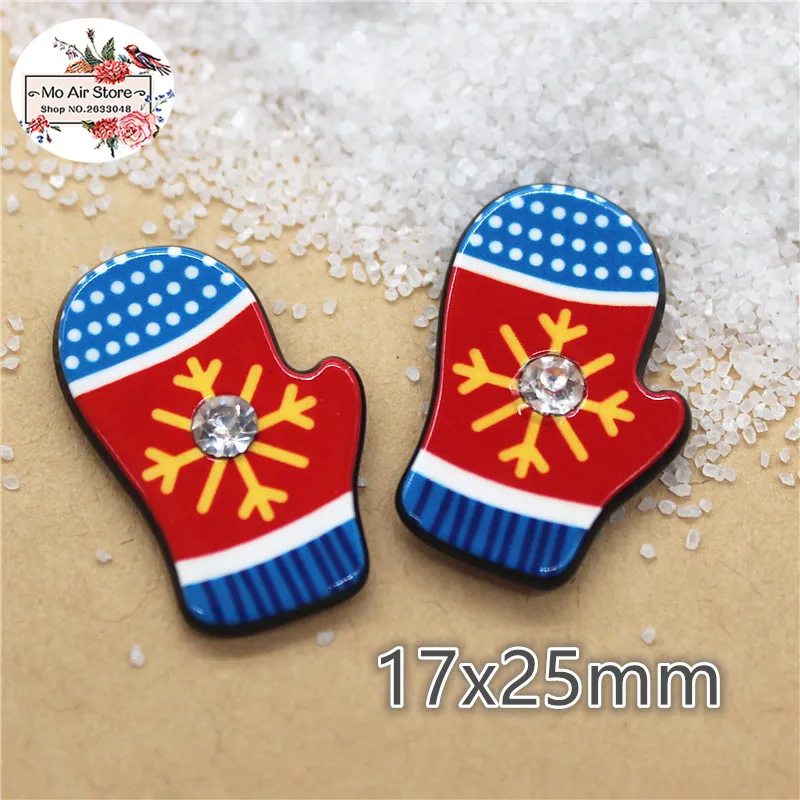 

10pcs Resin planar Christmas glove bell flat back Art Decoration Charm Craft DIY hair bow center accessories