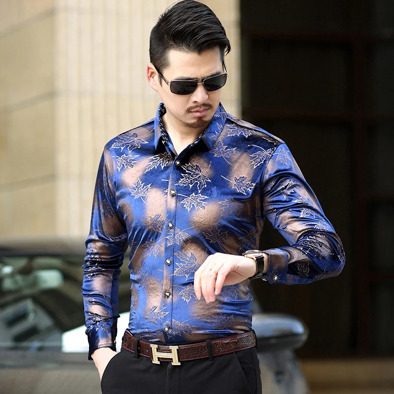Мужская бархатная рубашка с длинным рукавом весна осень|long sleeve dress shirts|dress shirtmens