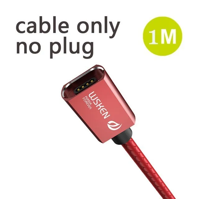 1m cable Red Wsken X1 Магнитный кабель type-C для iPhone, зарядное устройство, магнитный USB C type-C шнур, быстрая зарядка, Micro USB кабели для samsung Xiaomi mi8 - Цвет: 1m cable Red