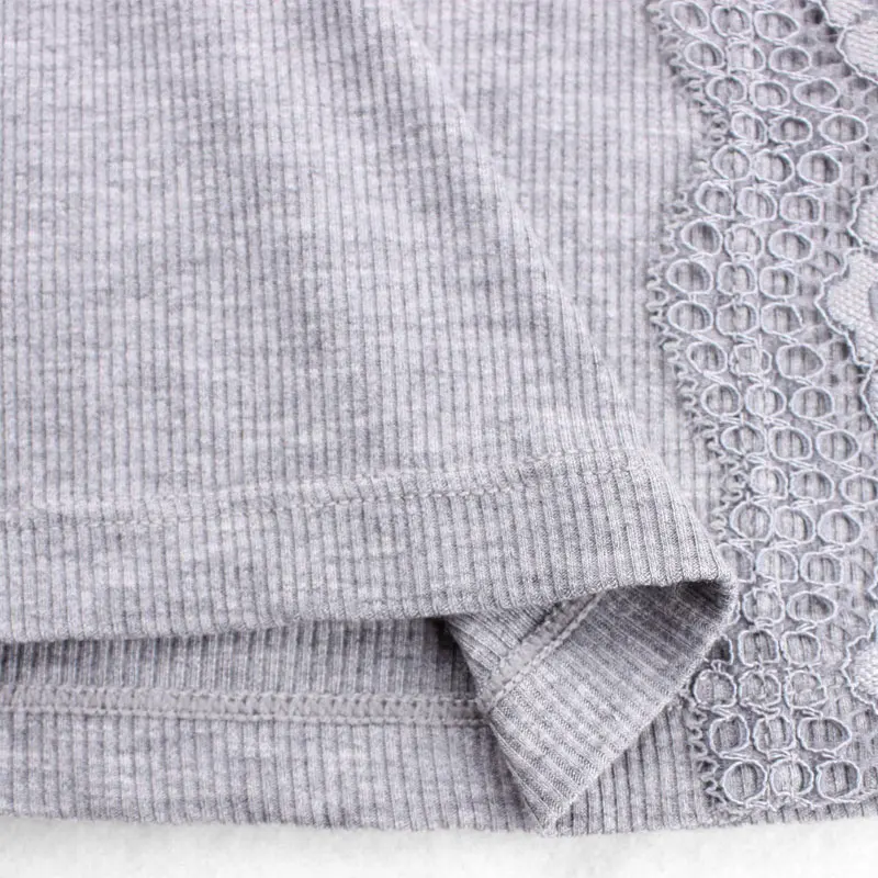 Кружевная теплая рубашка с низким воротником и длинными рукавами новинка