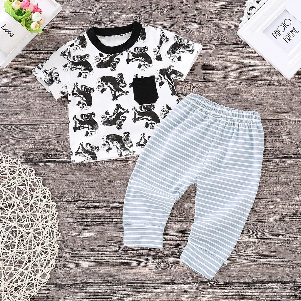 Весенне-летняя одежда для младенцев костюм малышей Комплект детской одежды с