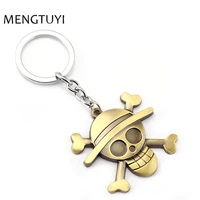 j store one piece anime keychain llaveros luffy straw hat skeleton pendant key chain key ring for fans gift handbag charm