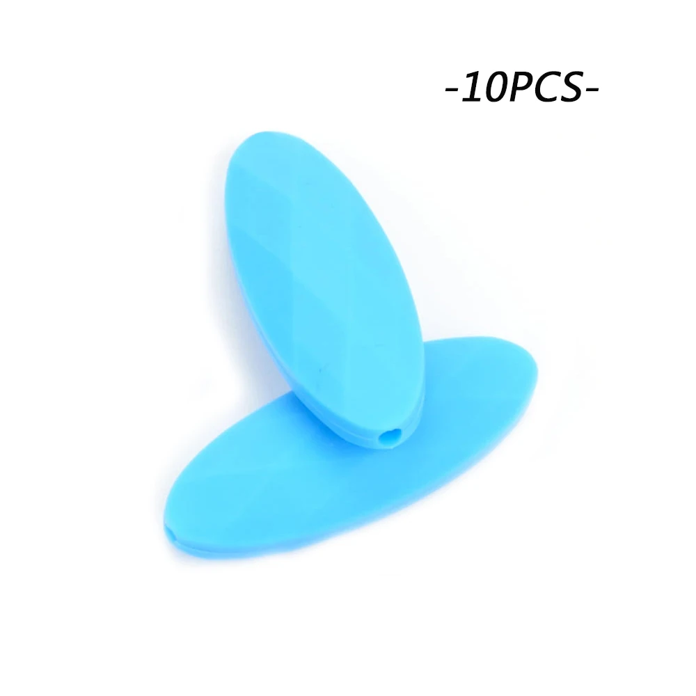 deep skyblue LOFCA 10 шт./лот, силиконовые бусины маркиза, BPA бесплатно, Детские Прорезыватели, сделай сам, прорезыватели, ожерелье, изготовление силиконовых бусин, детские игрушки, жевательные - Цвет: deep skyblue