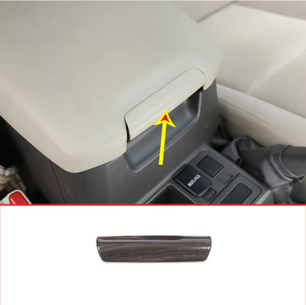 Black Wood Grain Car ABS Interior Armrest Sequins Trim For Toyota Land Cruiser Prado FJ150 150 2010-2018 Accessories