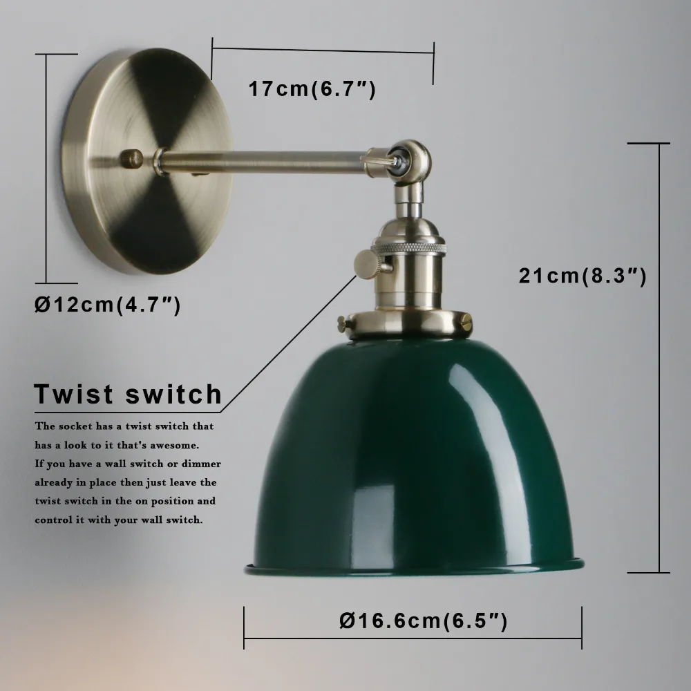 Permo винтажный wandlamp 6,5 ''настенные лампы, черное современное настенное бра, промышленный лестничный настенный светильник, новогодний, Рождественский Декор