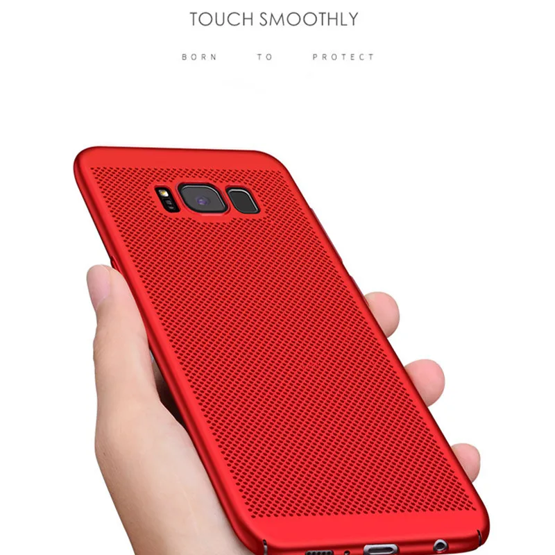 QINUO Ультратонкий дышащий чехол для телефона Samsung S5 S6 S7 Edge S8 S9 Plus с защитой от