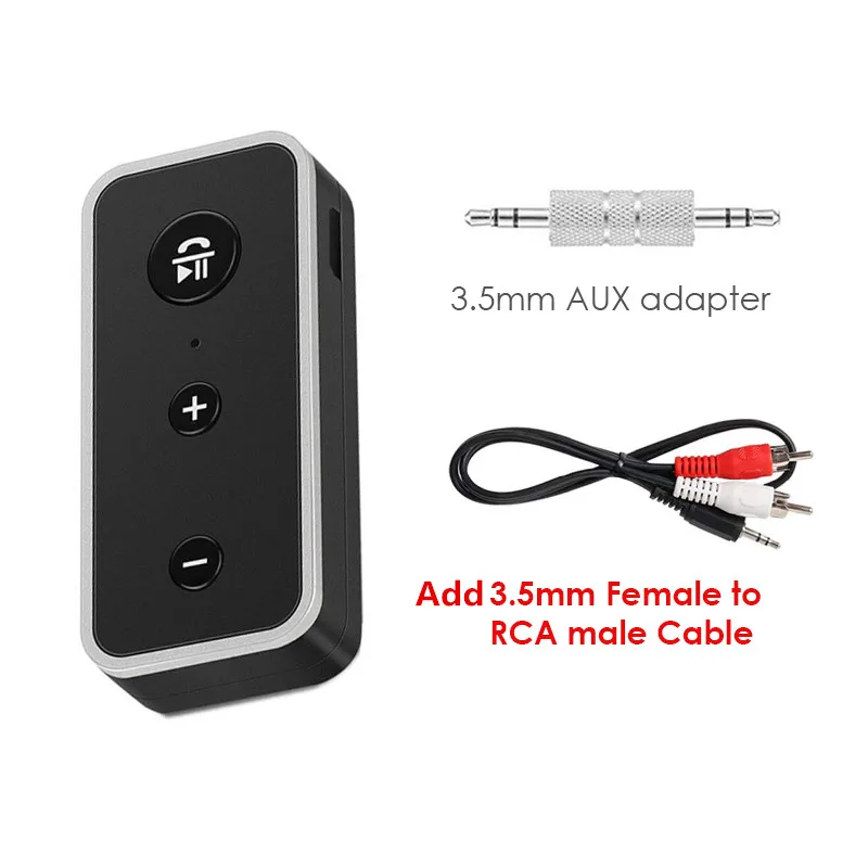 Add RCA Cable VIKEFON Bluetooth 5,0 Аудио приемник стерео беспроводной адаптер с 3,5 мм AUX разъем микрофон для наушников автомобильный динамик музыка Bt приемник - Цвет: Add RCA Cable