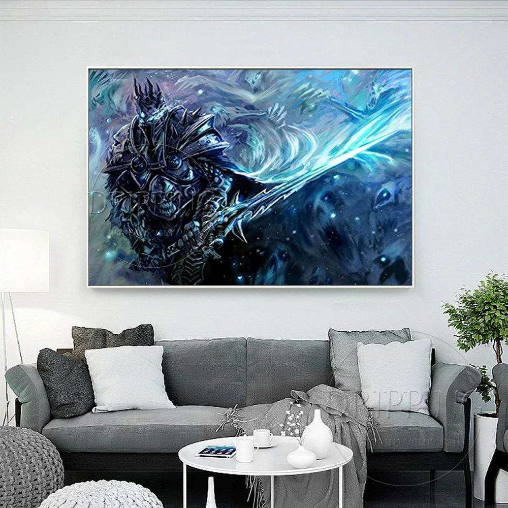 Beste Kunstenaar Handgeschilderde Hoge Kwaliteit Muur Art Menselijk Hero Arthas Menethil Olieverfschilderij Prins Arthas Menethil Olie Schilderen