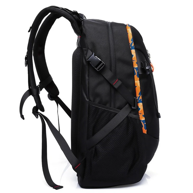 Мужской рюкзак из ткани Оксфорд KAKA черный водонепроницаемый вместительный для