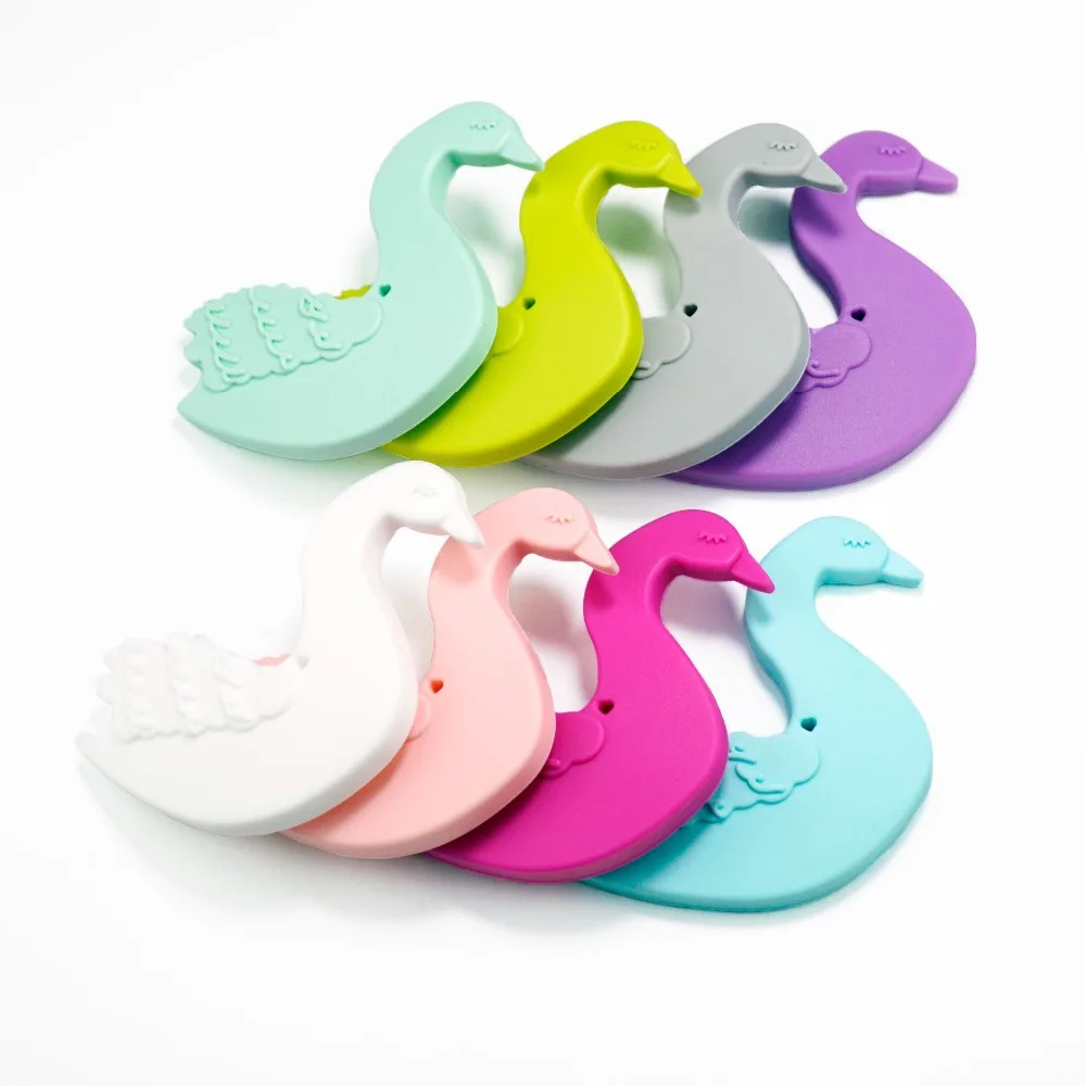 Food Grade Silicone Teethers Animal Swan Baby Teether Infant Chew Charms Kids Teething Gift Toddler Toys 20pcs Sutoyuen | Мать и ребенок