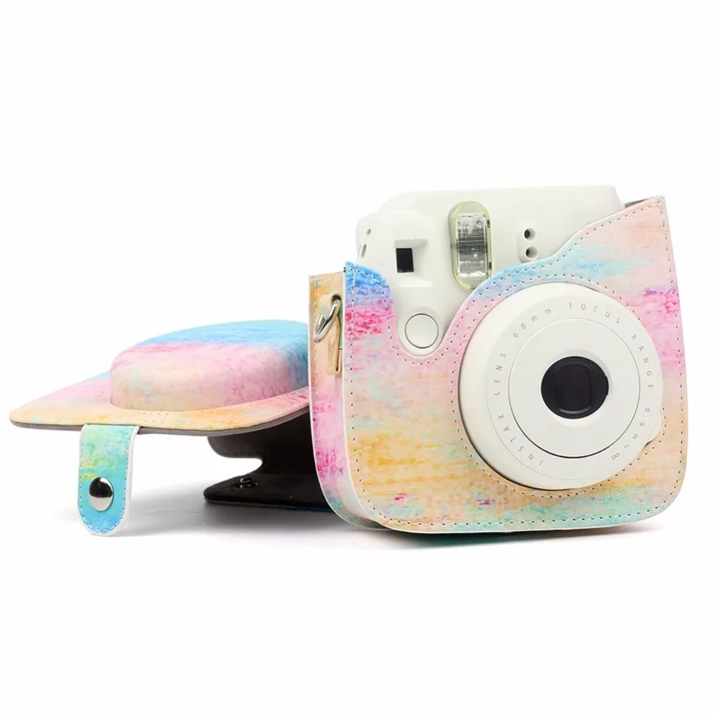 Защитная сумка на плечо из ПУ кожи цвета радуги чехол для Fujifilm Instax Mini 8 min8 + 9|camera
