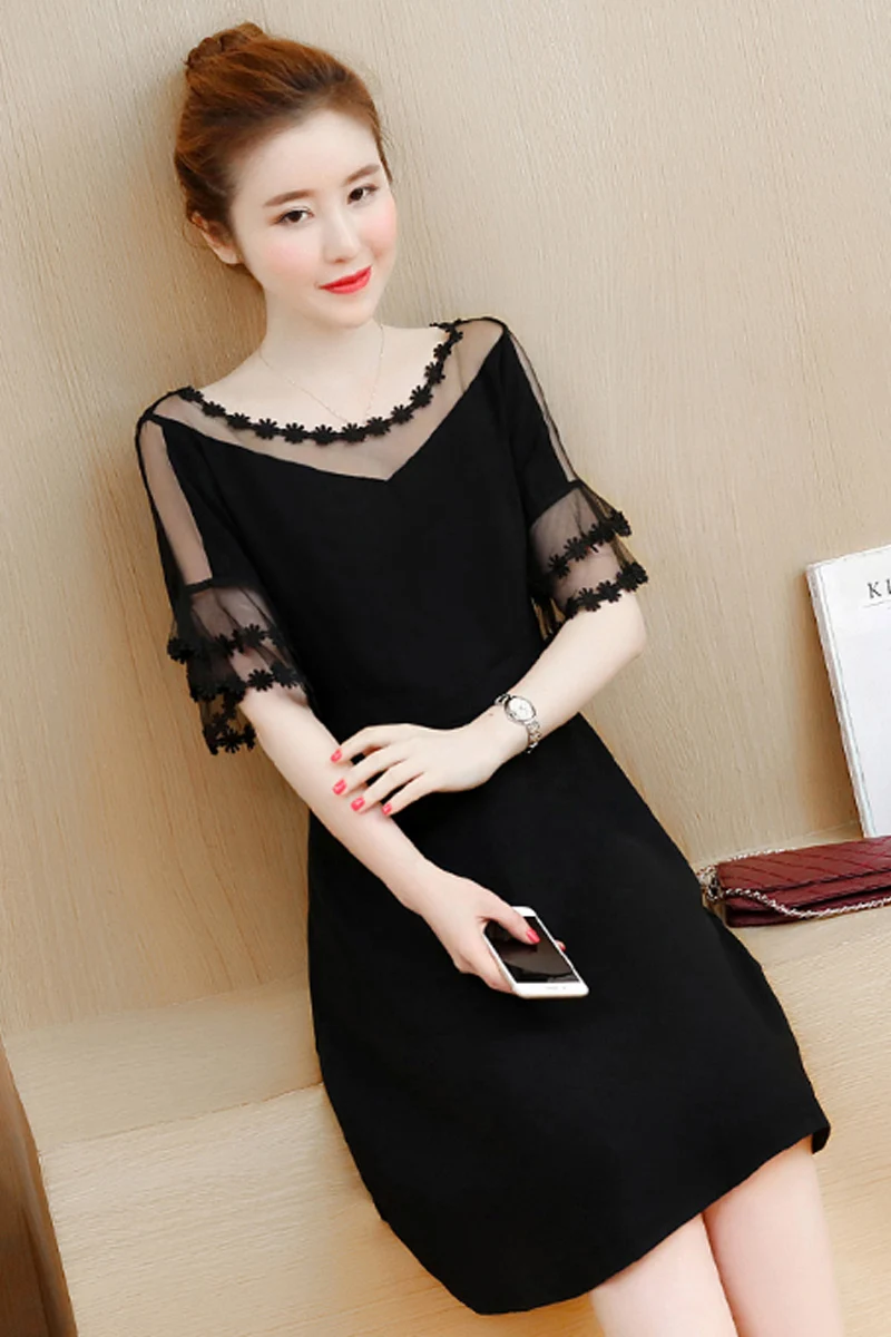 2018 китайское кружевное шелковое платье wind fat sister|dress dress dress|lace silk dresssilk |