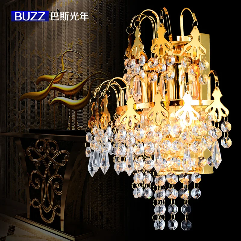 European romantic bedroom bedside lamp Wall room warm personality Crystal 037|crystal painting|crystal wall lampcrystal pave |