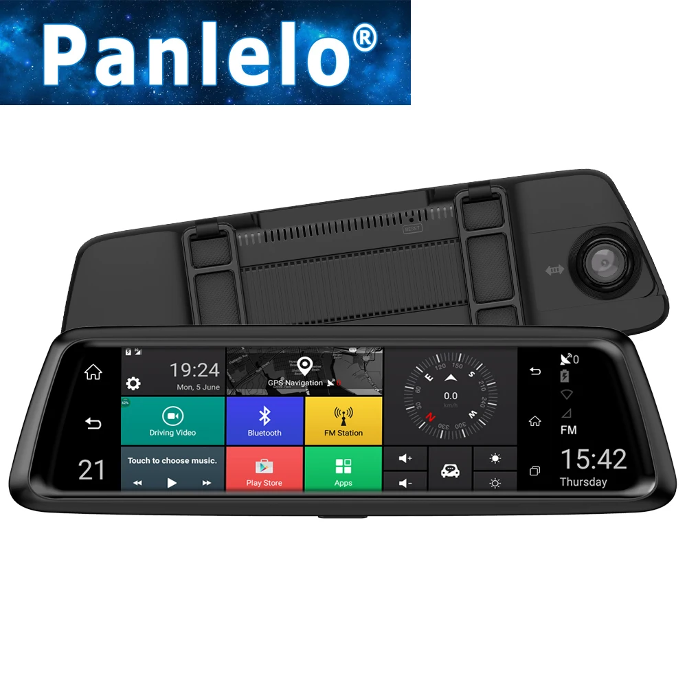 Новая самая горячая продукция! Panlelo Видеорегистраторы для автомобилей gps навигатор Камера 1" Android поток медиа зеркало заднего вида FHD 1080 P gps зеркало Wi-Fi gps регистраторы Регистраторы